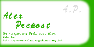 alex prepost business card